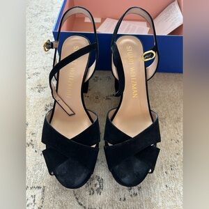Stuart Weitzman Black Strappy Heels